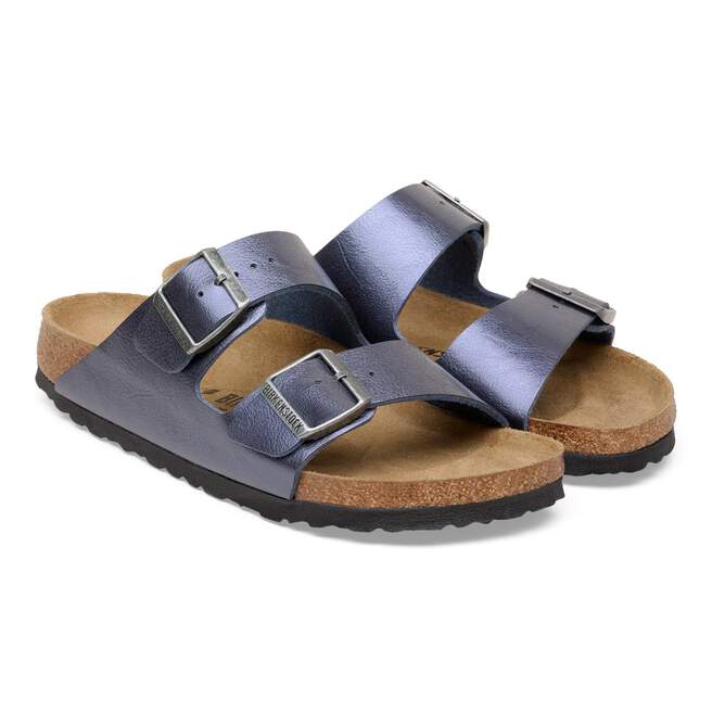 BIRKENSTOCK Arizona Birko-Flor Graceful Midnight Blue Two-Strap Sandals BIRKENSTOCK Arizona Birko-Flor Graceful Midnight Blue Two-Strap Sandals