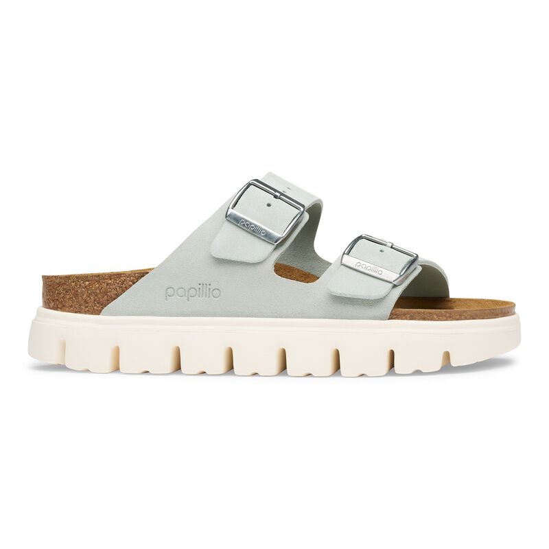 BIRKENSTOCK Arizona Platform Suede Leather Pure Sage Walk Edit detail