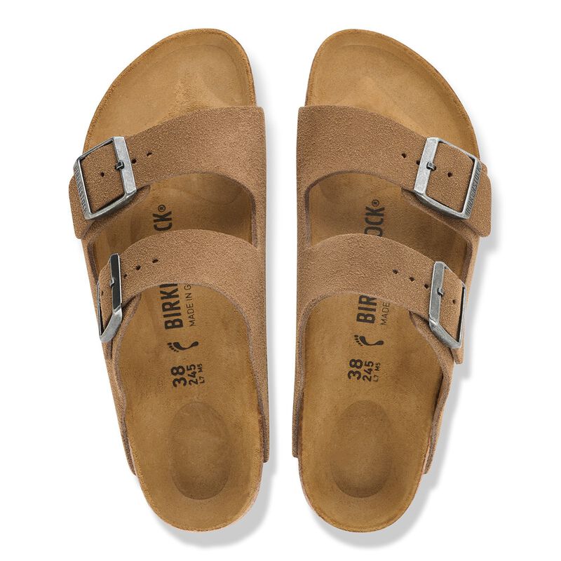 BIRKENSTOCK Arizona Suede Leather Dark Tea Soft Sole detail