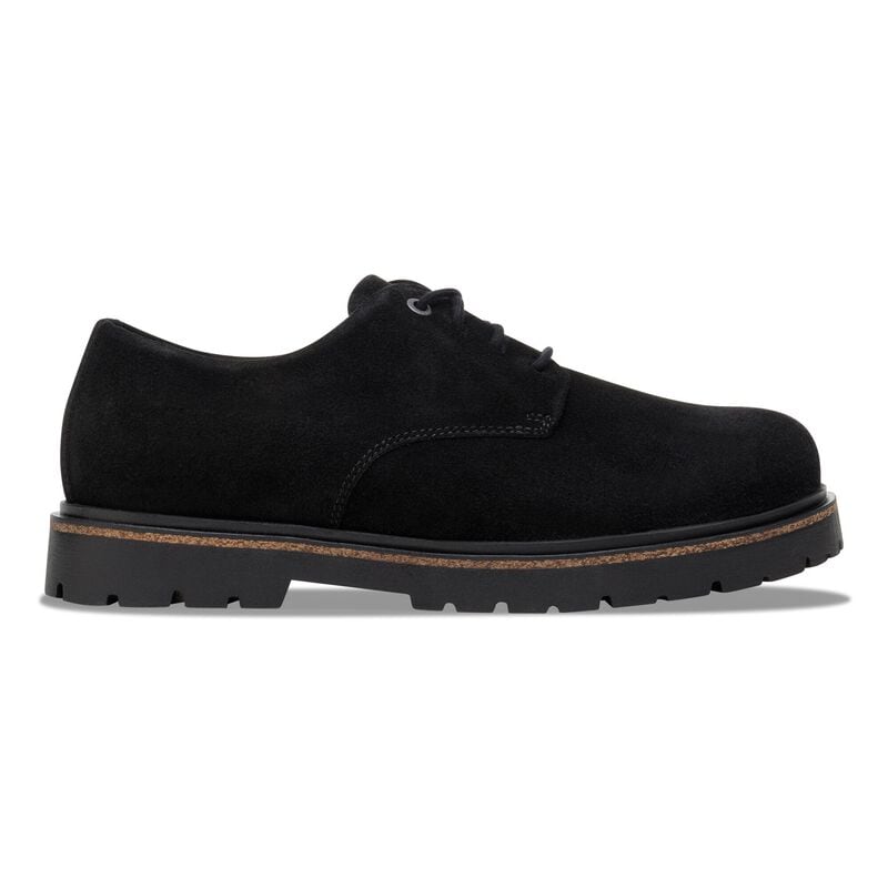 BIRKENSTOCK Highwood Lace Low Suede Leather Black City Comfort detail