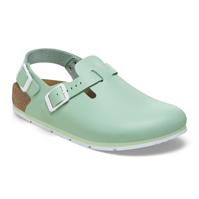 BIRKENSTOCK Tokio PRO Natural Leather Coated Gun Metal Trail Easy detail