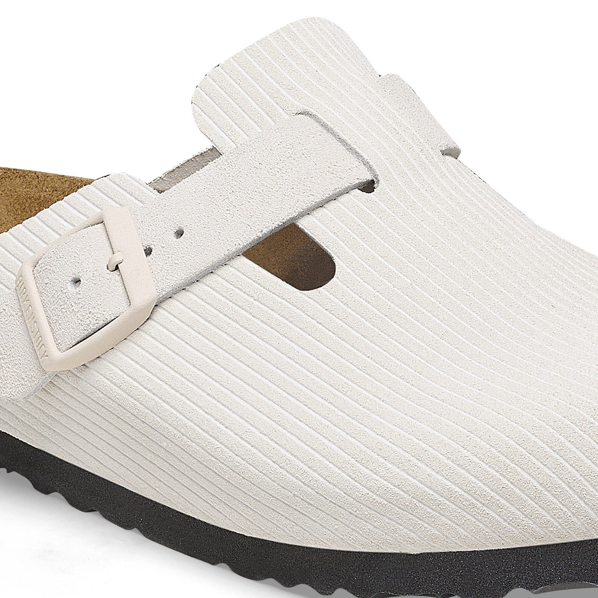 Boston Suede Leather Corduroy Antique White