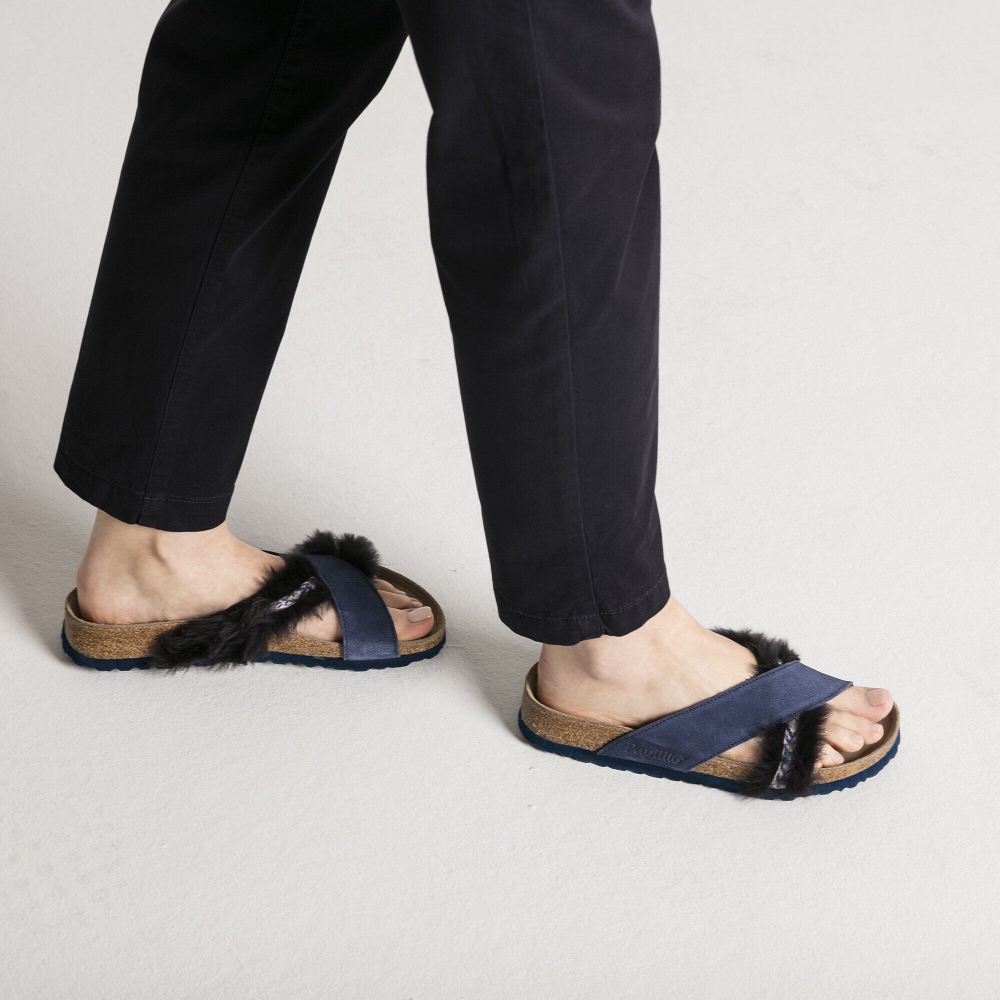 Daytona Suede Leather/Fur Close-up with a female model