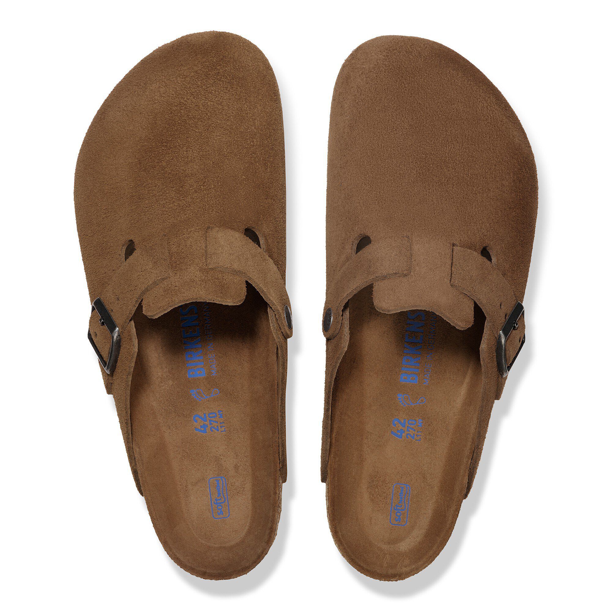 Boston Soft Footbed Suede Leather in Color Dark Tea Tonal