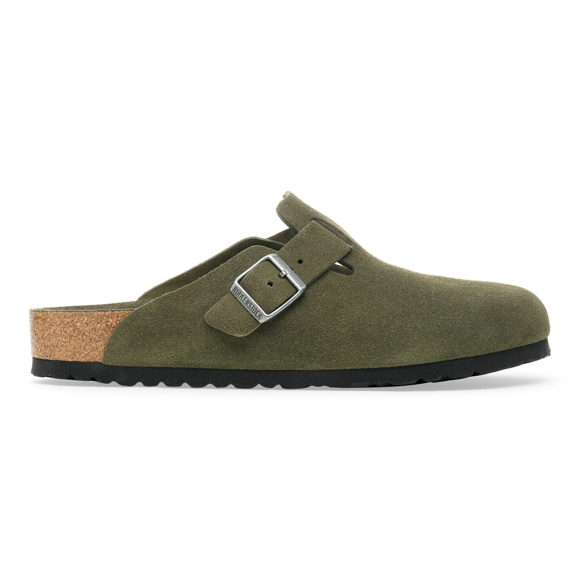 Boston Soft Footbed Suede Leather in Color Thyme Tonal