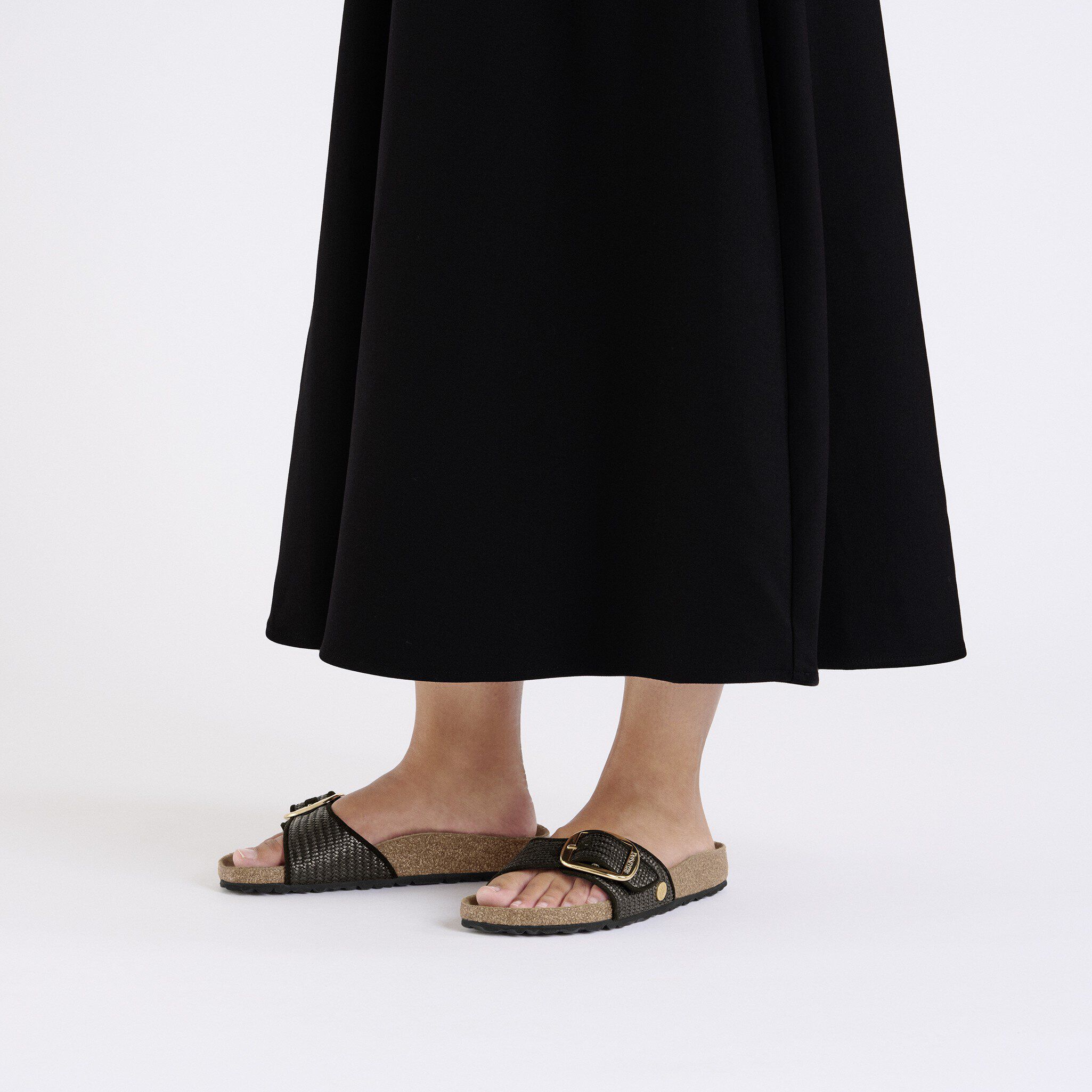 Madrid Big Buckle Raffia Textile