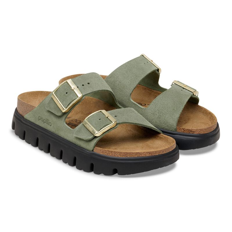 BIRKENSTOCK Arizona Platform Suede Leather Thyme Classic Fit detail