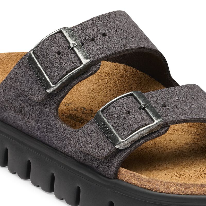 BIRKENSTOCK Arizona Chunky Birko-Flor Nubuck Velvet Gray Walk Edit detail
