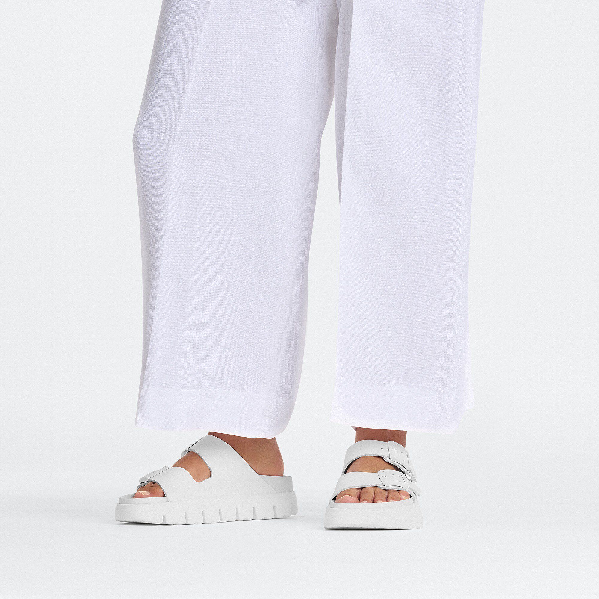 はるるん　AQ白302 Arizona Chunky Leather in Color White | BIRKENSTOCK US