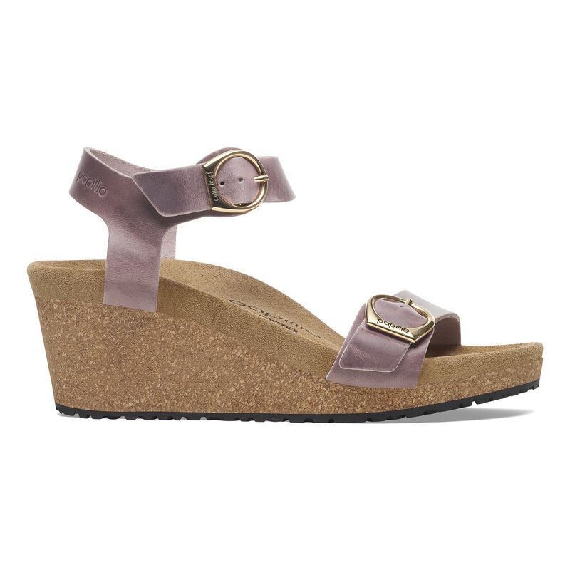 BIRKENSTOCK Soley Leather Lavender City Comfort detail