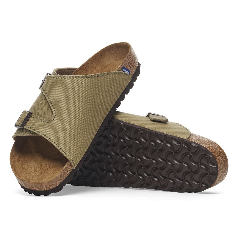 BIRKENSTOCK Zürich Canvas Natural Fiber Faded Khaki Daily Comfort detail