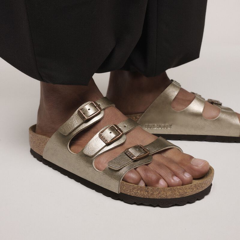 BIRKENSTOCK Florida Birko-Flor Graceful Taupe Soft Footbed detail