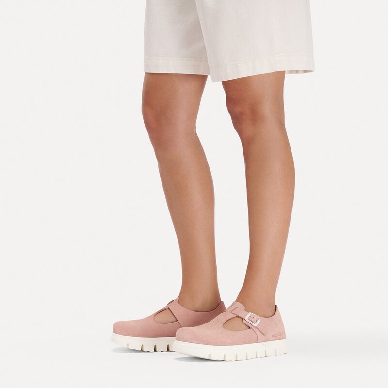 BIRKENSTOCK Paris Chunky Suede Leather Pink Clay Trail Easy detail