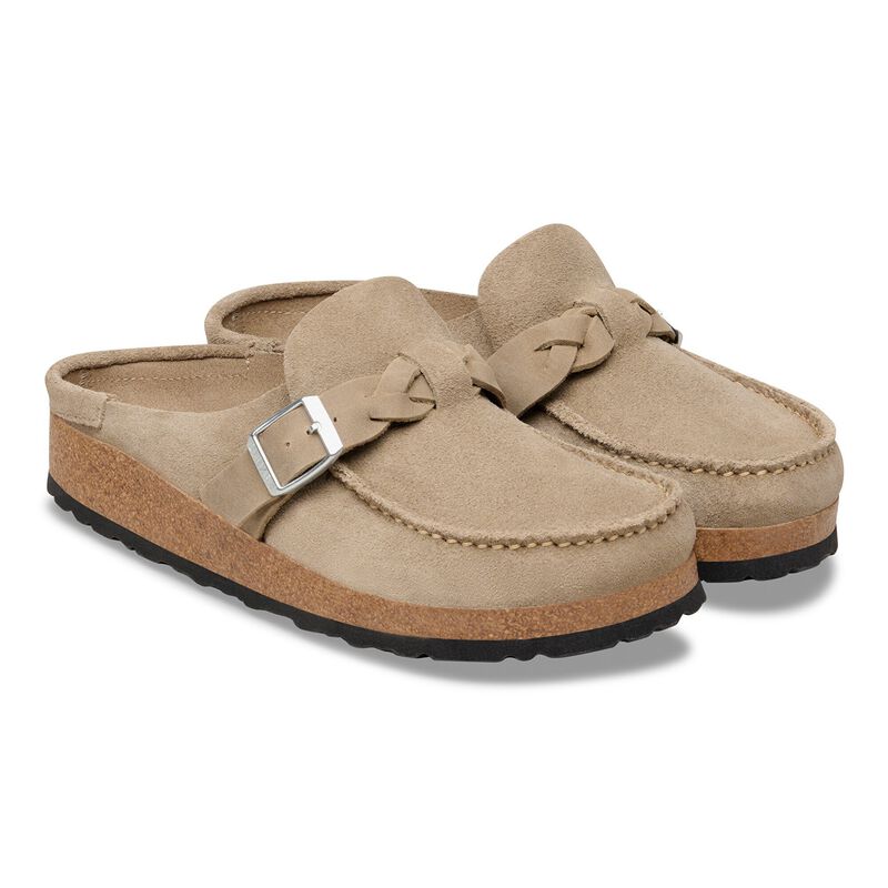 BIRKENSTOCK Buckley Braided Suede Leather Taupe Contour Sole detail