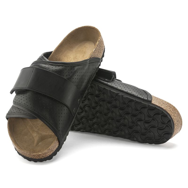 BIRKENSTOCK Kyoto Natural Leather Puff Pack Black Trail Easy detail