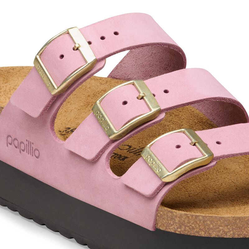 BIRKENSTOCK Florida Flex Platform Nubuck Leather Orchid Trail Easy detail