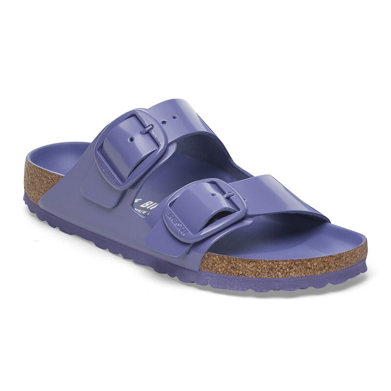 BIRKENSTOCK Arizona Big Buckle Natural Leather Patent High-Shine Stone Coin Classic Fit detail