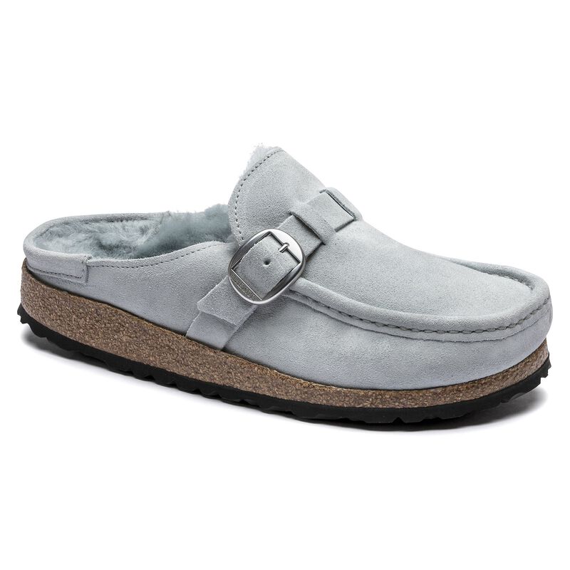 BIRKENSTOCK Buckley Shearling Suede Leather Black Walk Edit detail