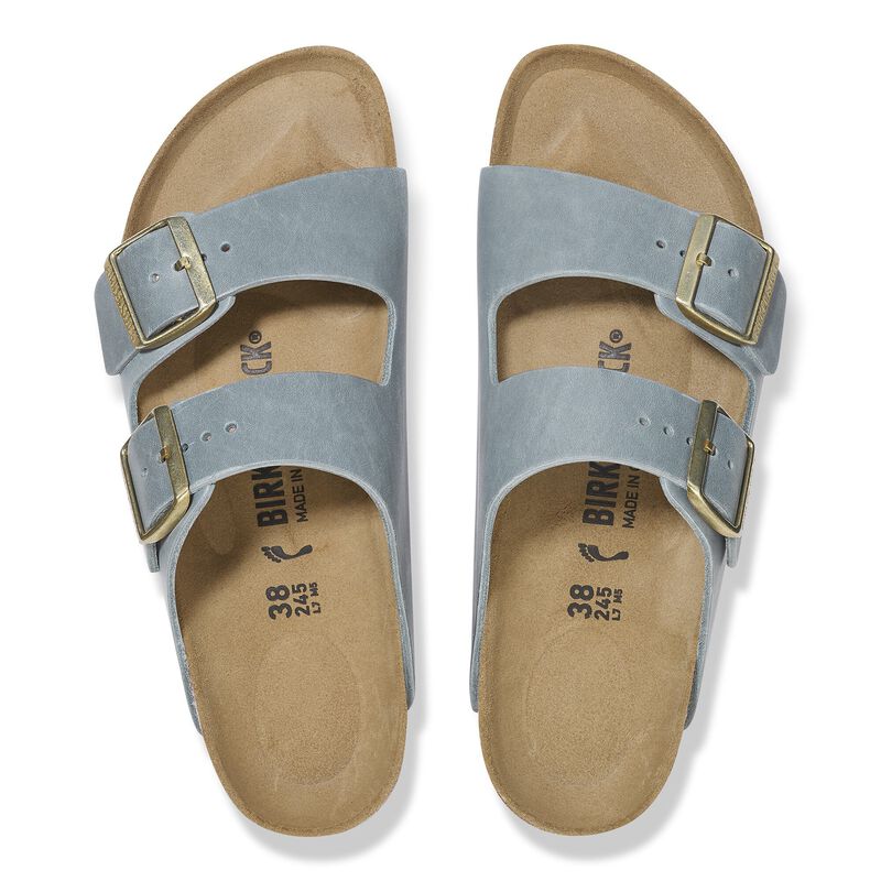 BIRKENSTOCK Arizona Waxy Leather Basalt Gray Daily Comfort detail