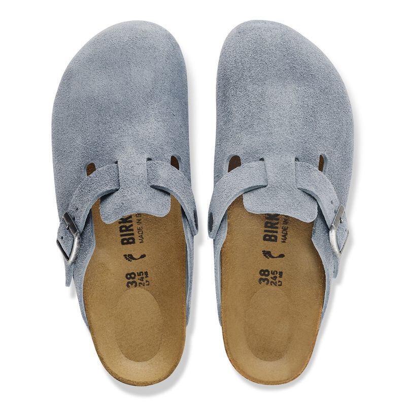 BIRKENSTOCK Boston Suede Leather Stone Blue Walk Edit detail