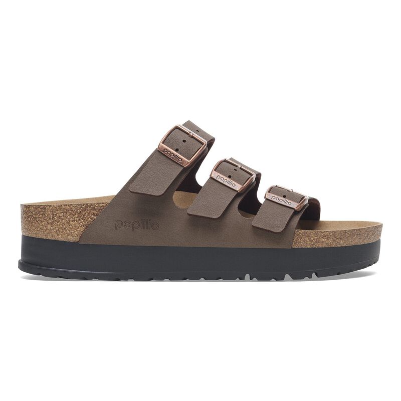 BIRKENSTOCK Florida Flex Platform Birko-Flor Nubuck Mocha Soft Sole detail