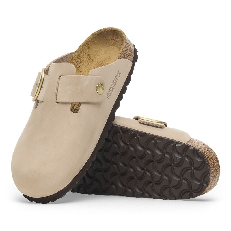 BIRKENSTOCK Boston Big Buckle Nubuck Leather Sandcastle Walk Edit detail