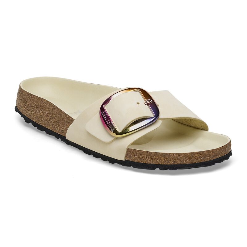 BIRKENSTOCK Madrid Big Buckle Natural Leather Nubuck Ecru Easy Walk detail