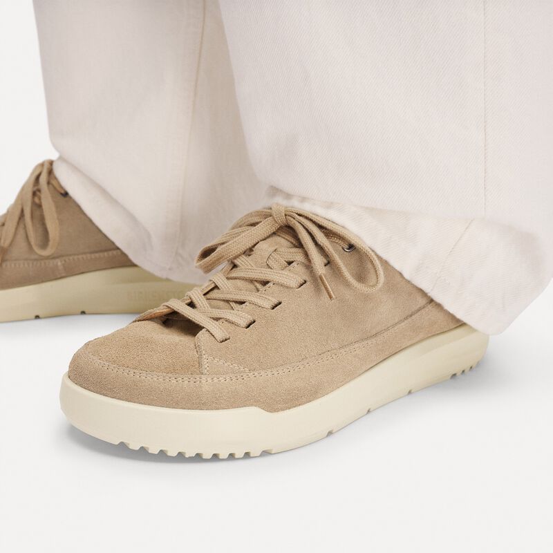 BIRKENSTOCK Melbourne Suede Leather Taupe Trail Easy detail