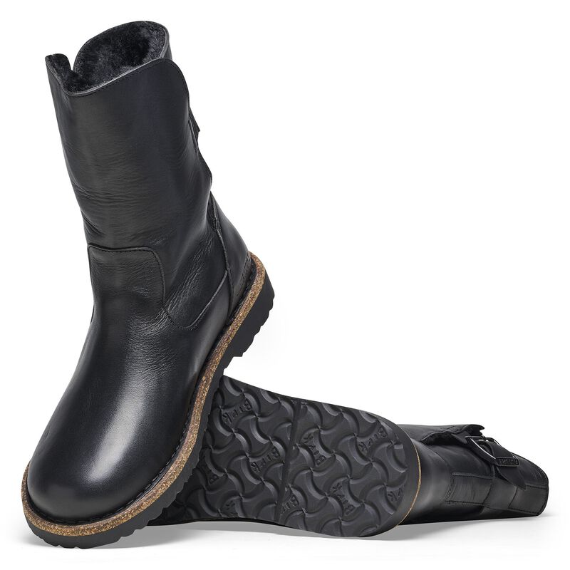 BIRKENSTOCK Uppsala Shearling Natural Leather Black Contour Sole detail