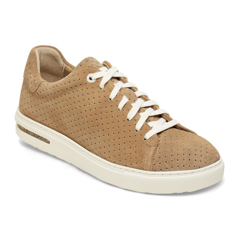BIRKENSTOCK Bend Low Suede Leather Embossed Dotted New Beige Lounge Fit detail