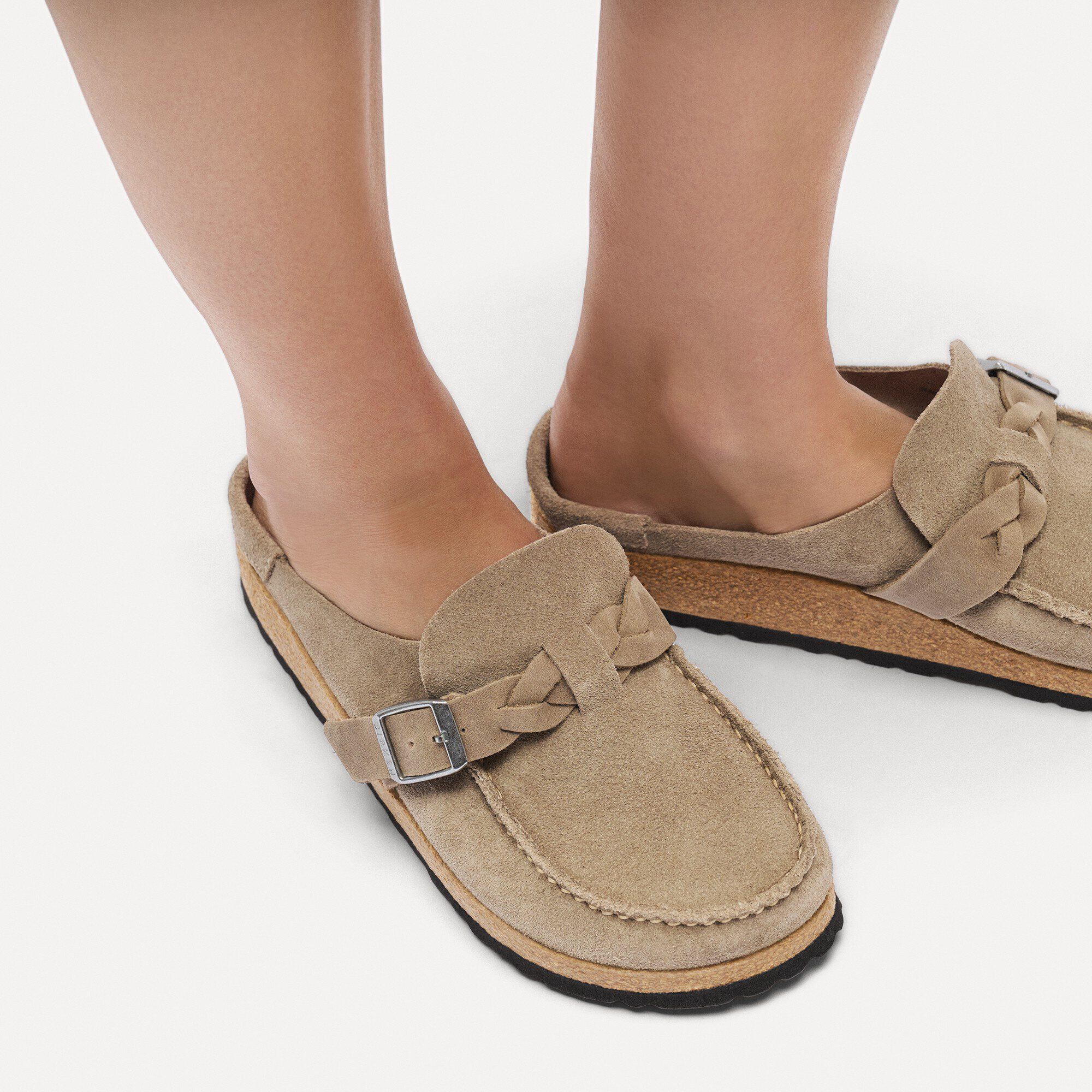 Buckley  Braided Suede Leather Close-up with a female model