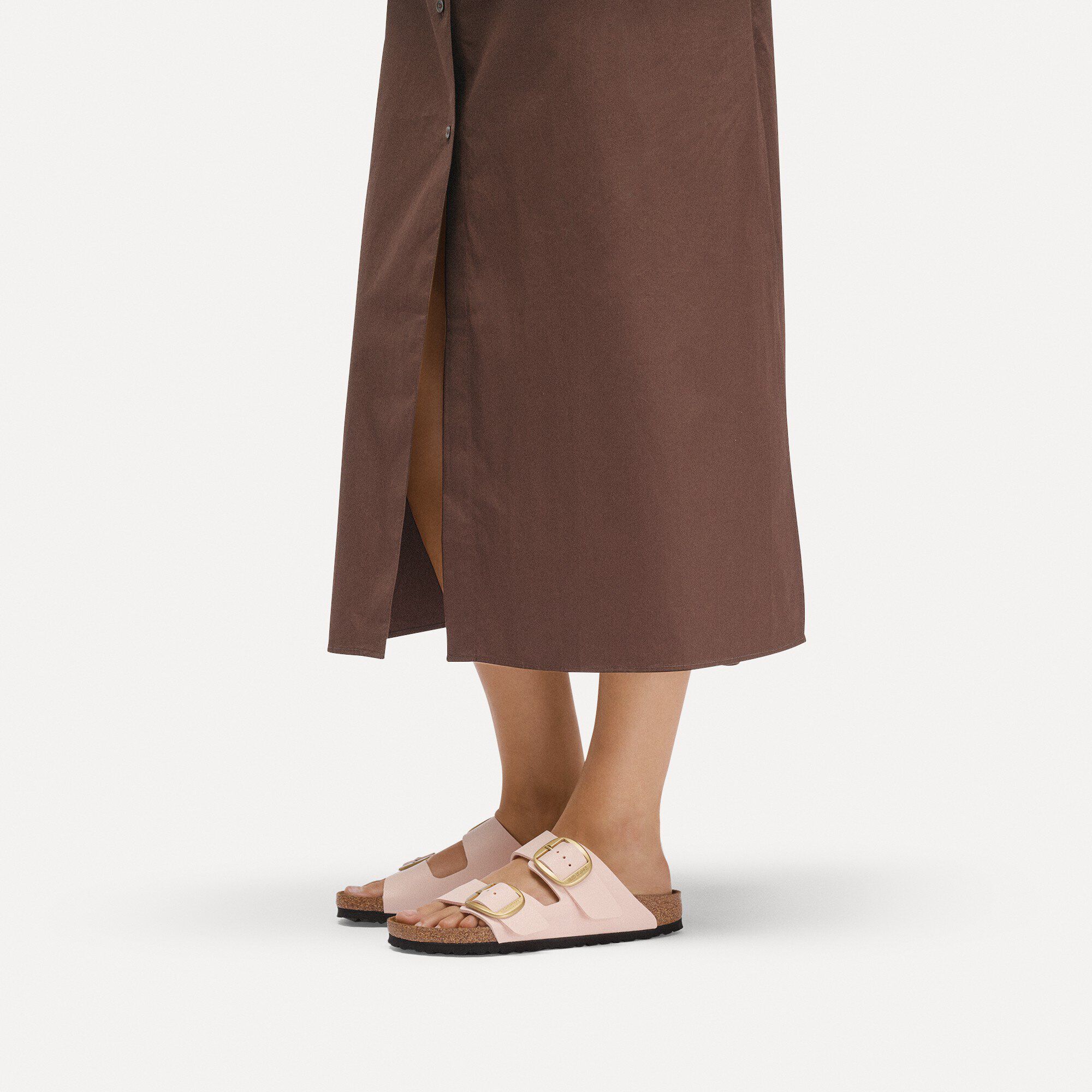 Arizona Big Buckle Birko-Flor Nubuck with a female model