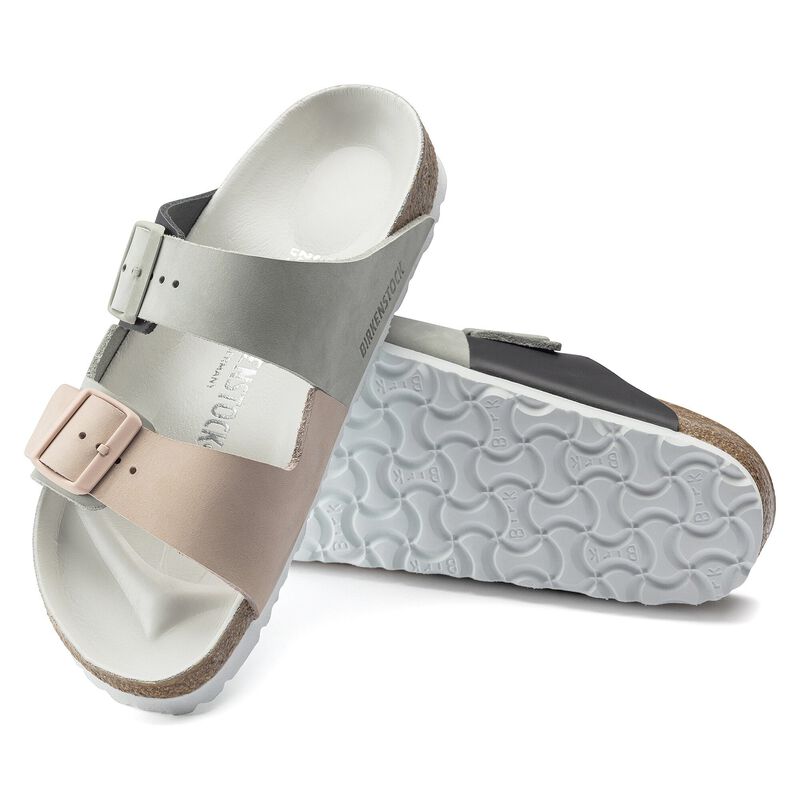 BIRKENSTOCK Arizona Split Nubuck Leather Mineral/Light Rose Soft Sole detail