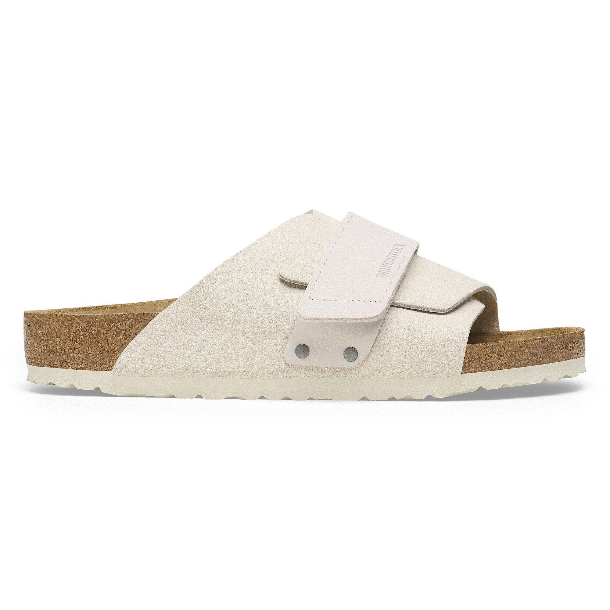 Birkenstock KYOTOスエード アンティークホワイト サンダル 39 Kyoto Nubuck-Suede Leather in Color Antique White