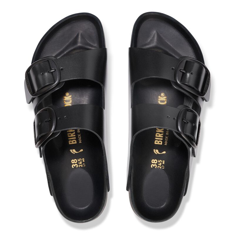 BIRKENSTOCK Arizona Big Buckle Natural Leather New Dressy Black Easy Walk detail