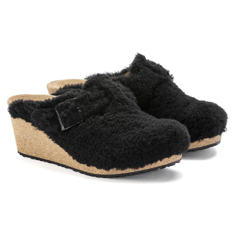 BIRKENSTOCK Fanny Teddy Fur Teddy Black City Comfort detail