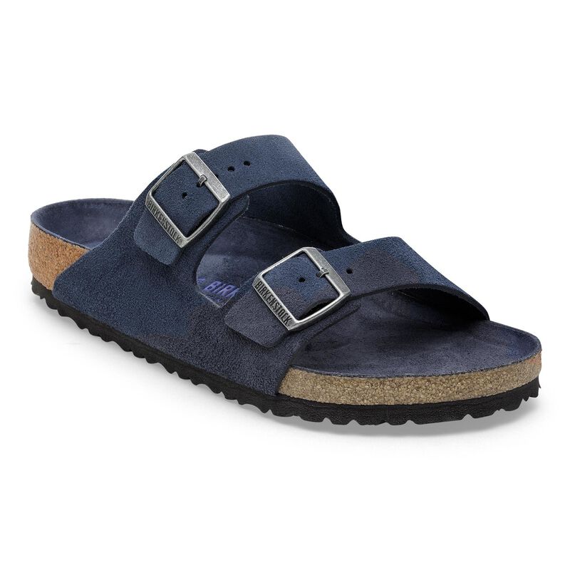 BIRKENSTOCK Arizona Soft Footbed Suede Leather New Navy Tonal City Comfort detail