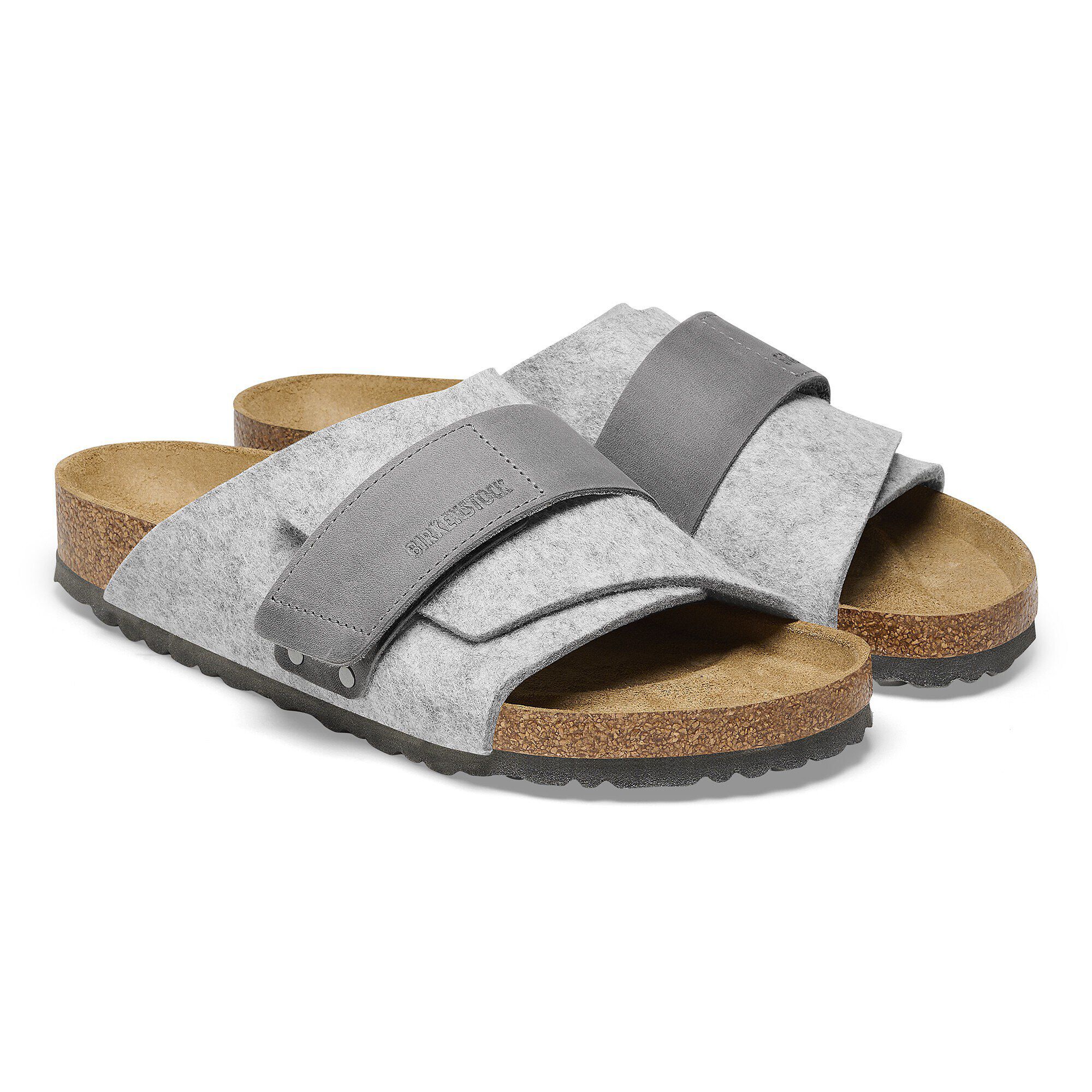 Kyoto Natural Leather-Felt in Color Light Gray | BIRKENSTOCK US