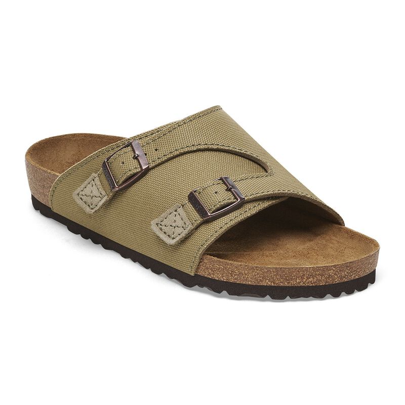 BIRKENSTOCK Zürich Canvas Natural Fiber Faded Khaki Daily Comfort detail