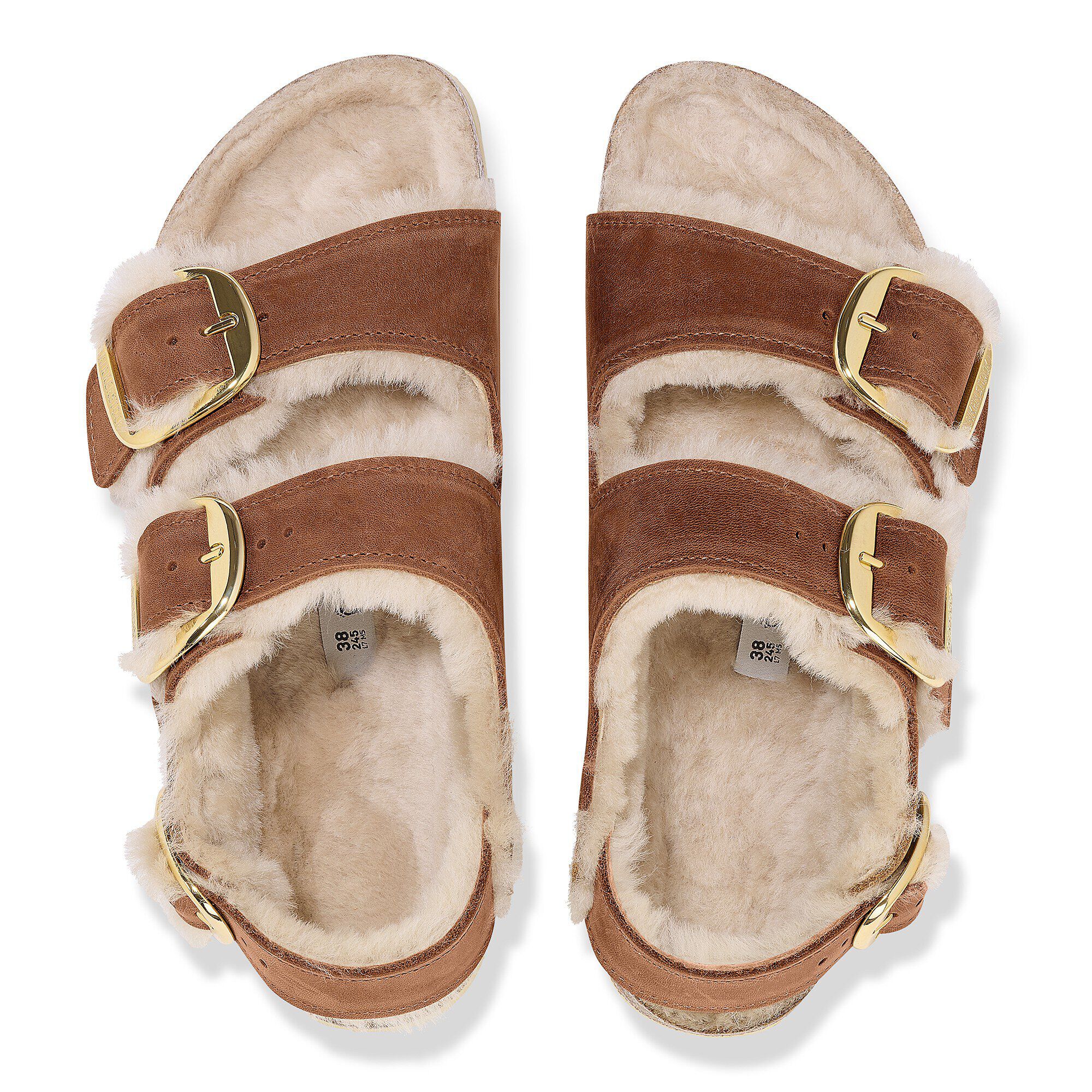 Milano Big Buckle Shearling Oiled Leather