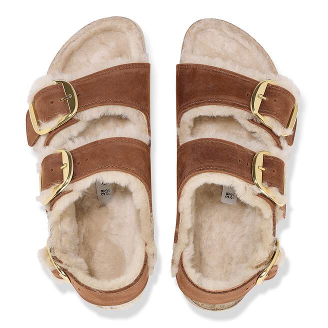 Milano Big Buckle Shearling Oiled Leather