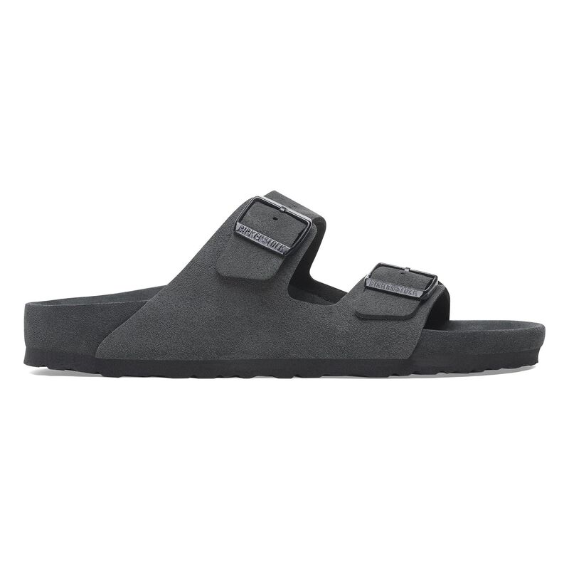 BIRKENSTOCK Arizona Suede Leather Charcoal Lounge Fit detail