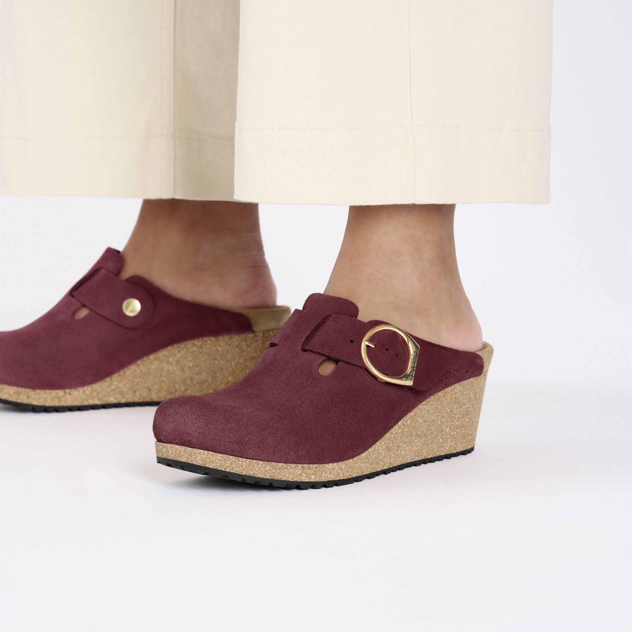 Fanny Ring-Buckle Suede Leather