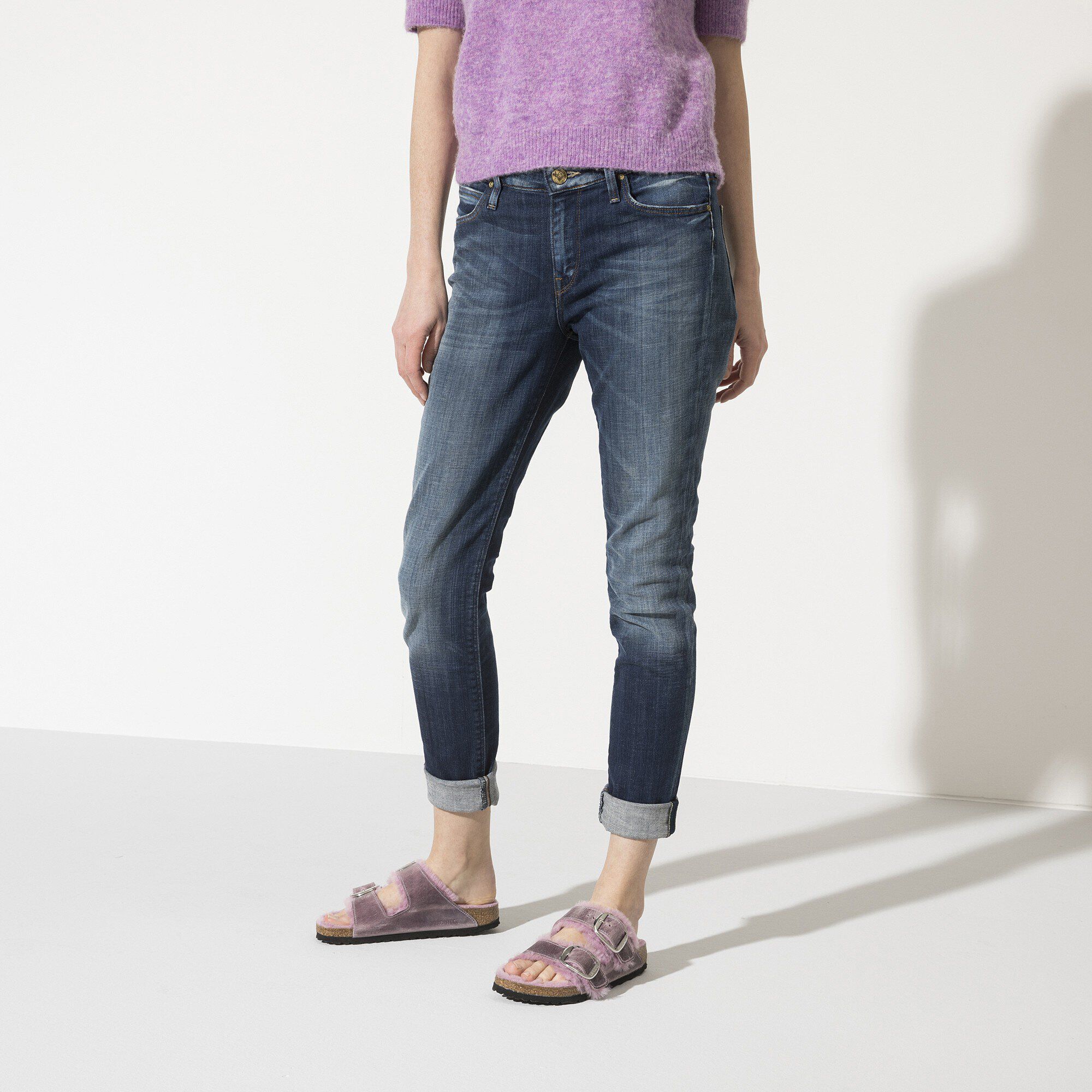 Arizona Big Buckle Shearling Cuir huil&eacute;