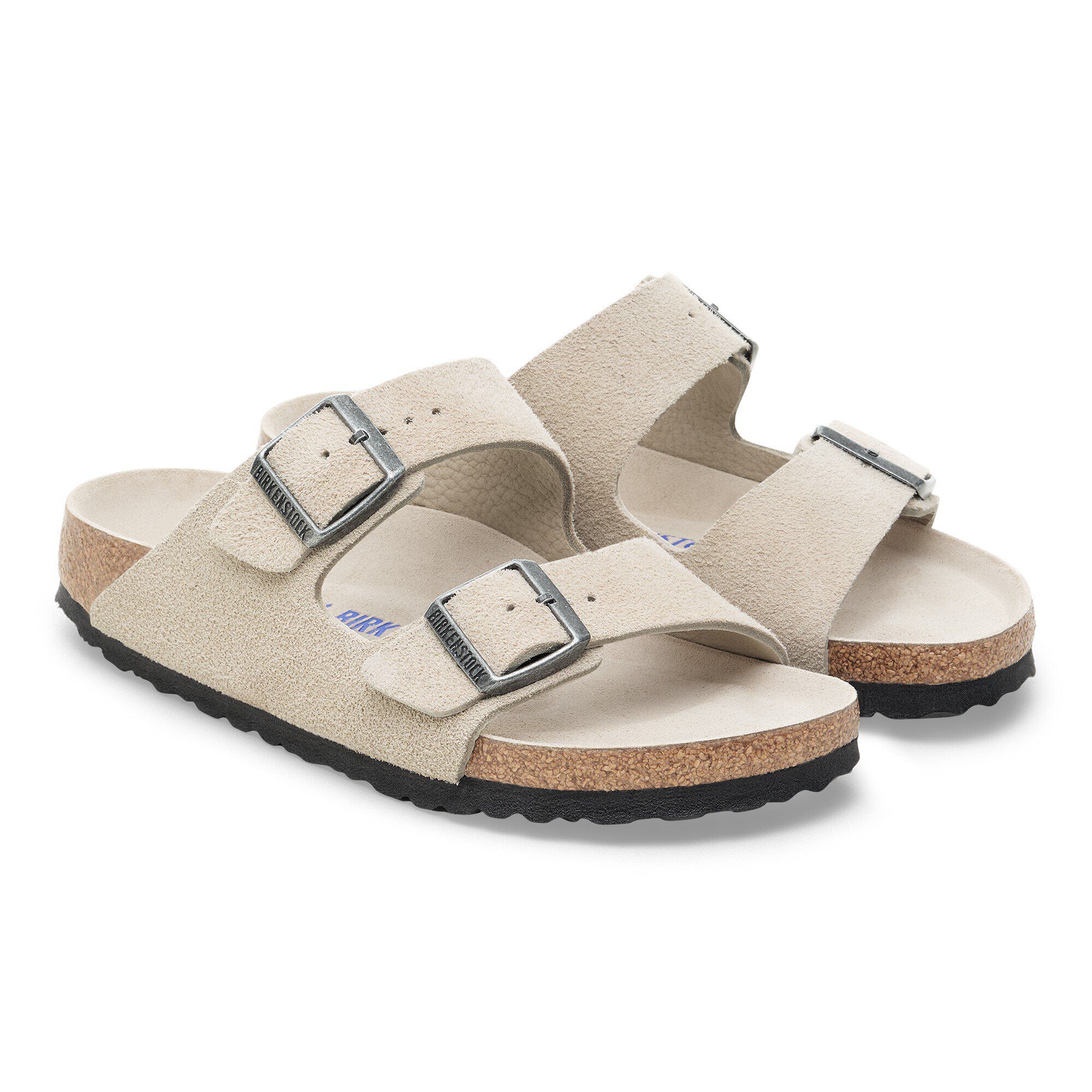Arizona Soft Footbed Suede Leather in Color Oyster Tonal
