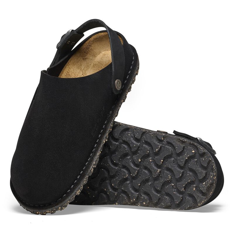 BIRKENSTOCK Lutry Premium Suede Leather Black Walk Edit detail