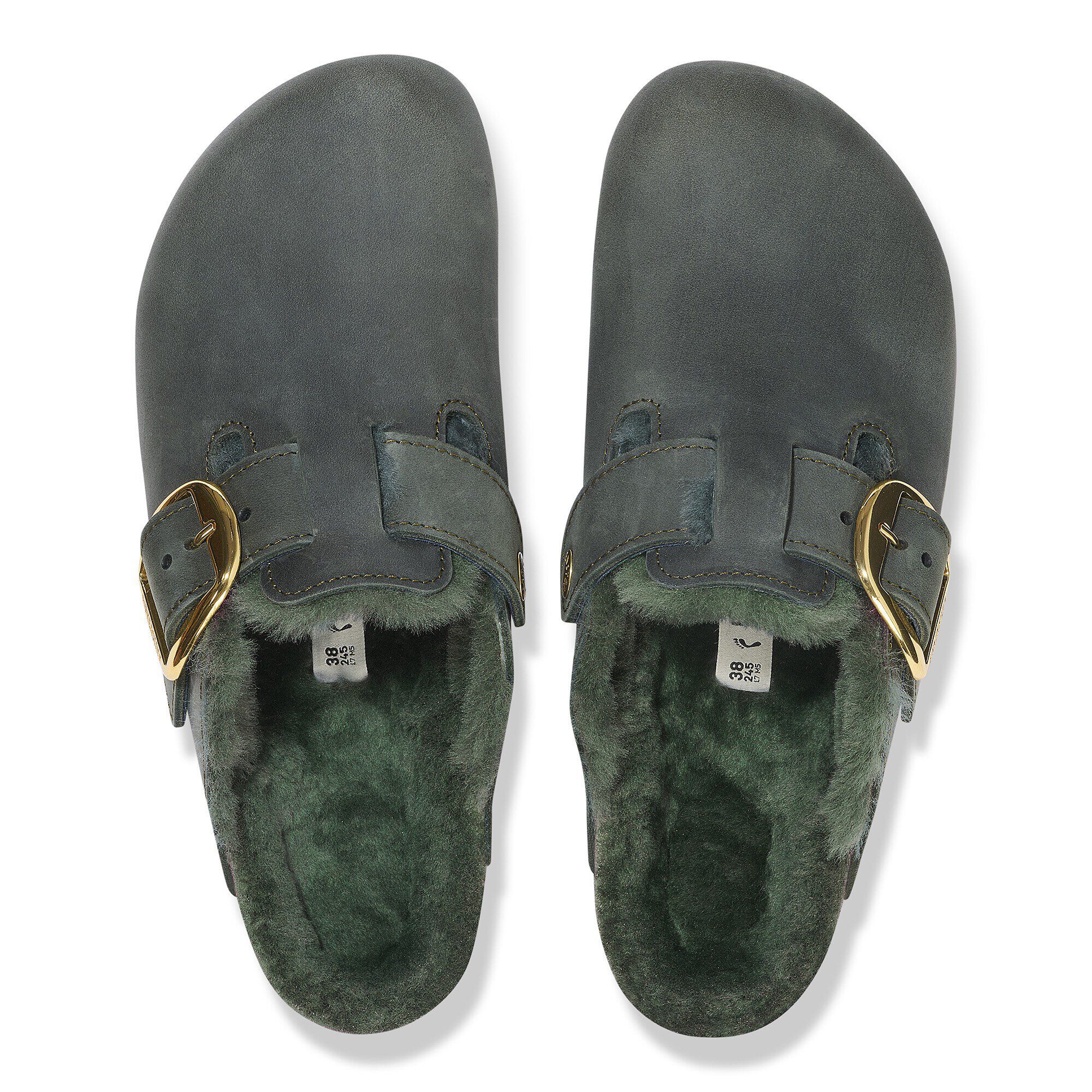 Boston Big Buckle Shearling Cuir huil&eacute;