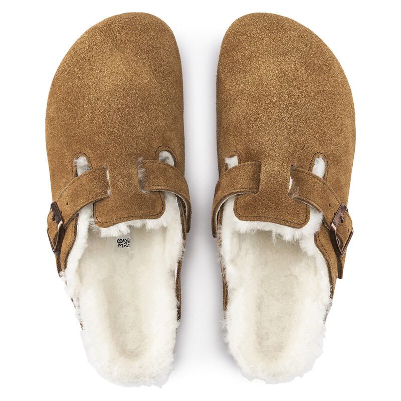 BIRKENSTOCK Boston Shearling Suede Leather Mink Soft Footbed detail