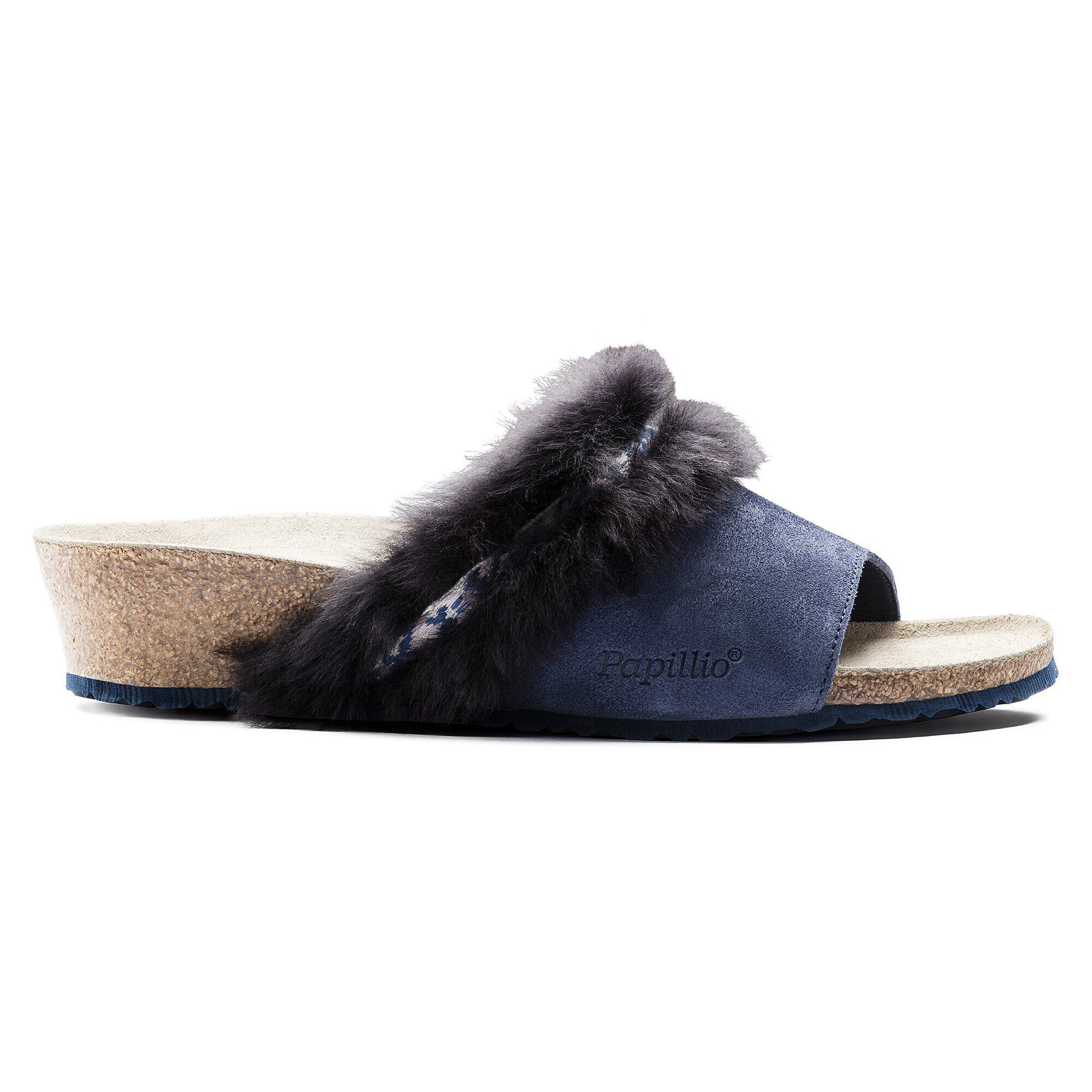 Amber Suede Leather/Fur - a side view