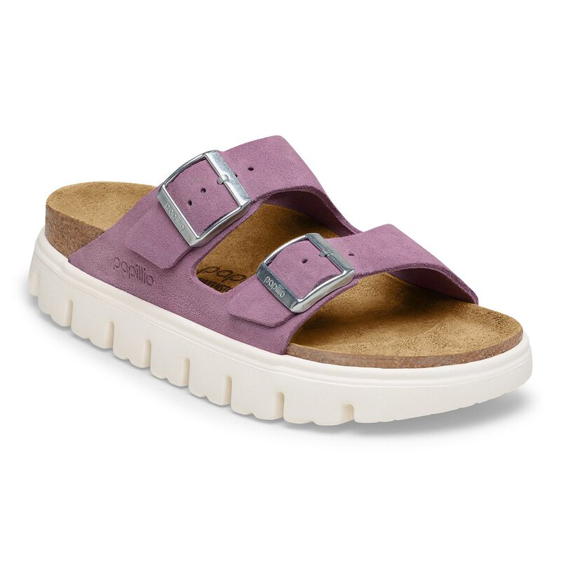 BIRKENSTOCK Arizona Platform Suede Leather Dark Tea/ Black Trail Easy detail